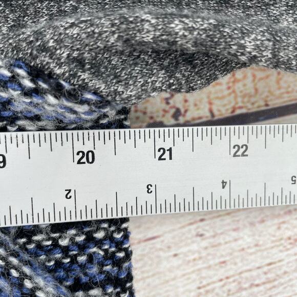 Lucky Brand Wool Blend Open Front Cardigan Sweater Women's‎ Medium Blue Striped - Picture 6 of 7